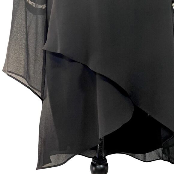 Le Bos Long Sleeve Bead Embellished Blouse Black Career Date Night Classy Top - Picture 7 of 13